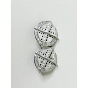 VTG C. Stein Silver Tone Mod Round Approx 1 In Diameter Clip-on  Earrings EUC